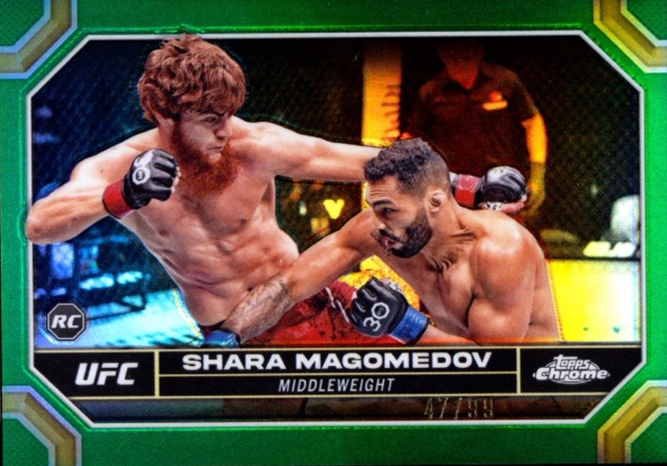 Shara Magomedov 2024 Topps Chrome UFC Base #141 Green Refractor