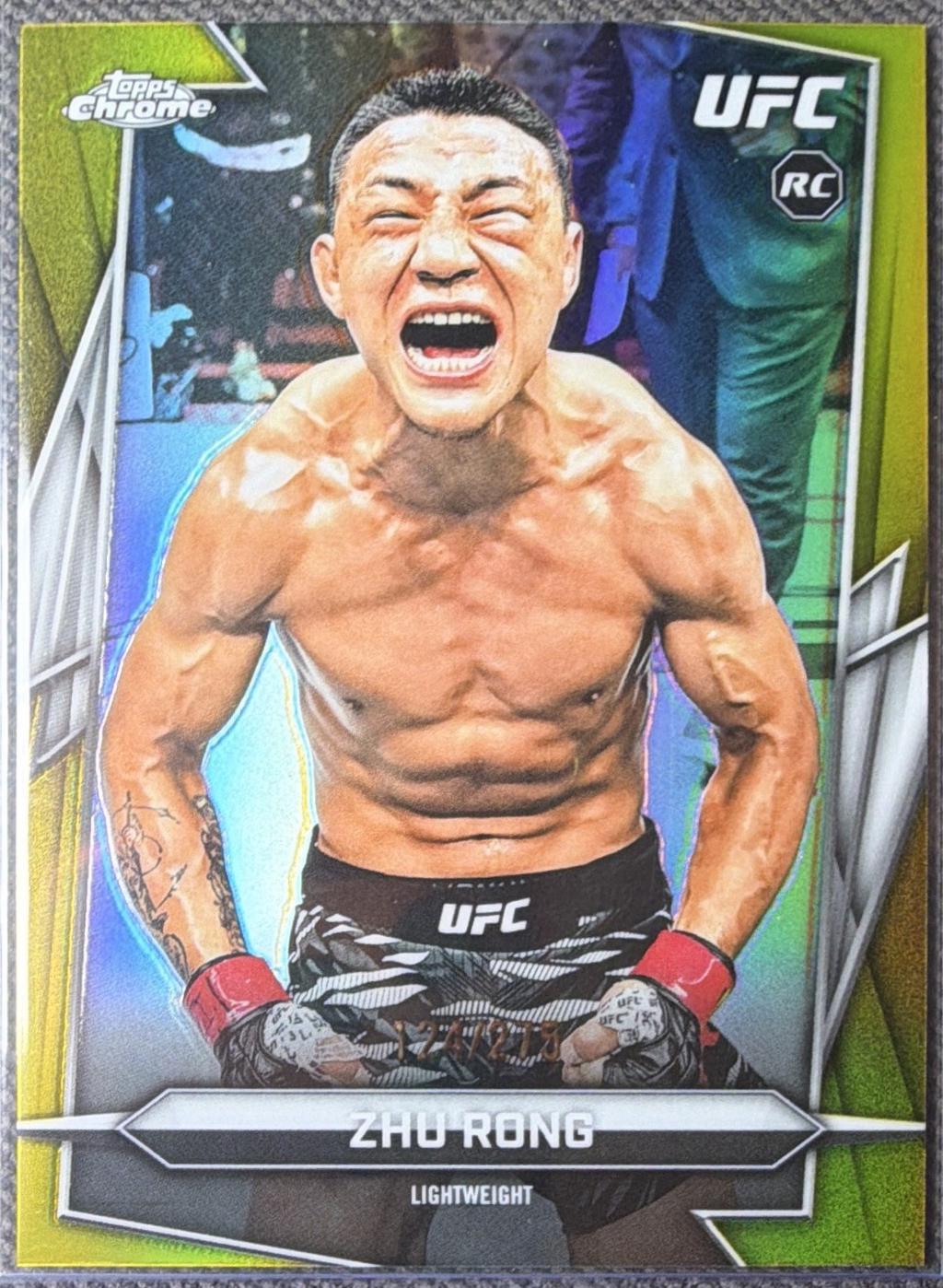 Zhu Rong 2026 Topps Chrome UFC Base #172 Yellow Refractor