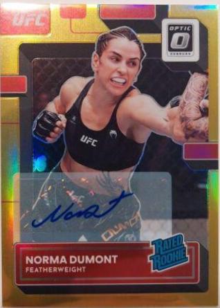 Norma Dumont 2023 Panini Donruss Optic UFC Base Rated Rookies Signatures #133 Gold