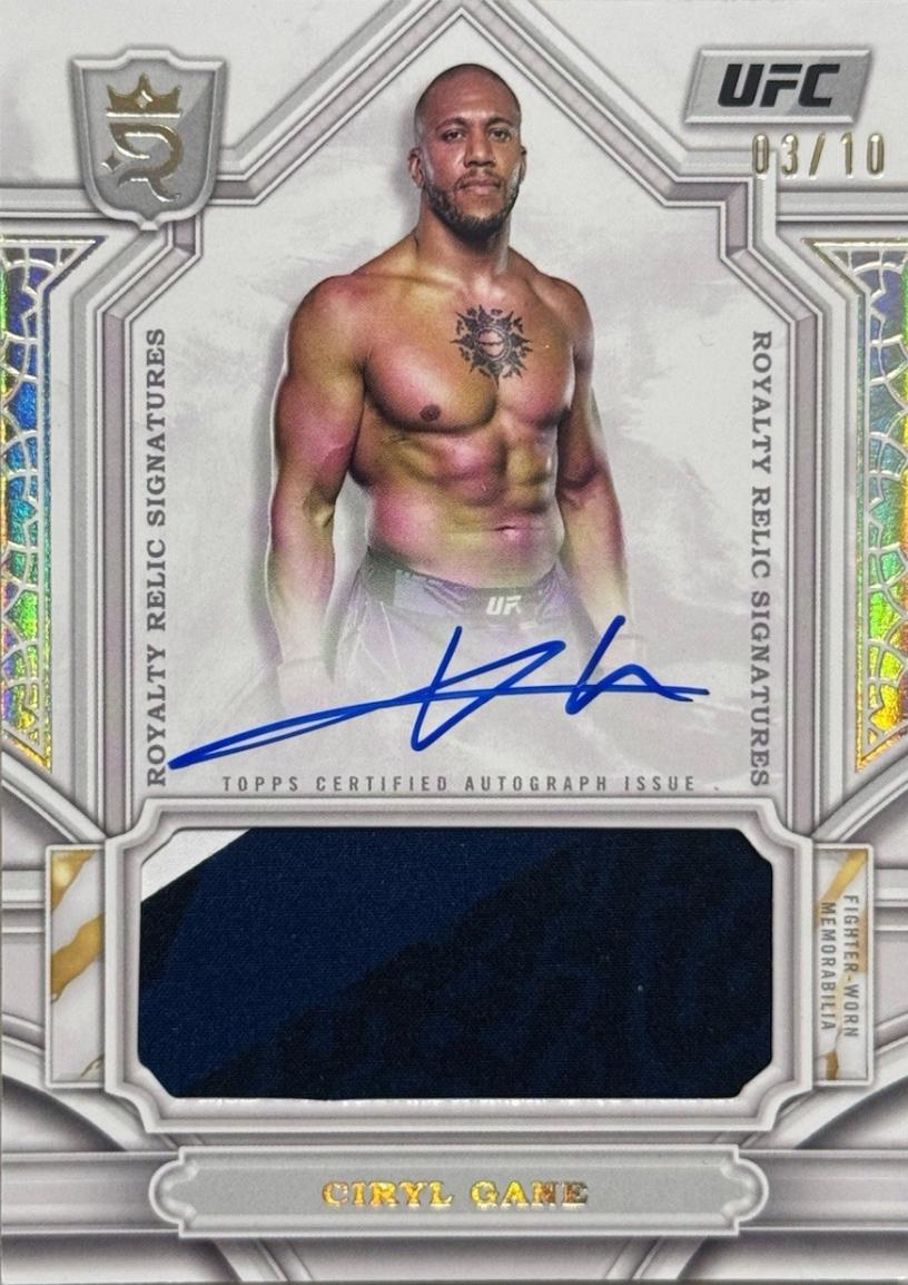 Ciryl Gane 2024 Topps Royalty UFC Royalty Relic Signatures #RYS-CGE Gold