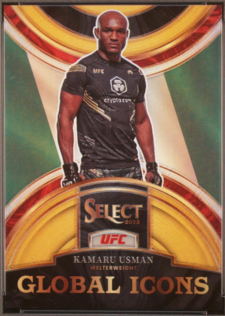 Kamaru Usman 2023 Panini Select UFC Global Icons #24 Gold