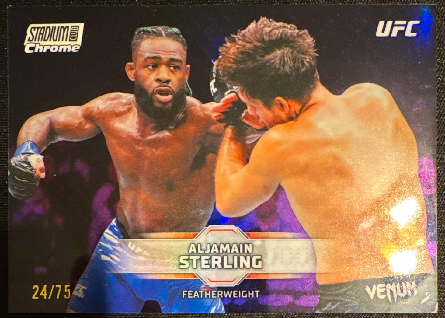 Aljamain Sterling 2026 Topps Stadium Club UFC Chrome Base #CB-83 Purple Refractor