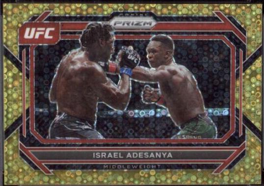 Israel Adesanya 2023 Panini Prizm Under Card UFC Base #82 Gold