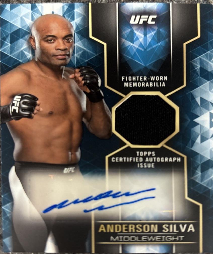 Anderson Silva 2017 Topps UFC Knockout Knockout Autographed Relics #KAR-ASI Blue