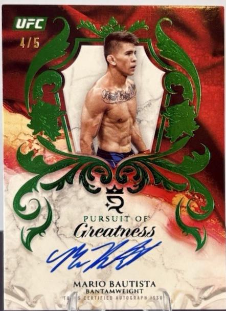 Mario Bautista 2025 Topps Royalty UFC Pursuit of Greatness Signatures #POG-MB Gold