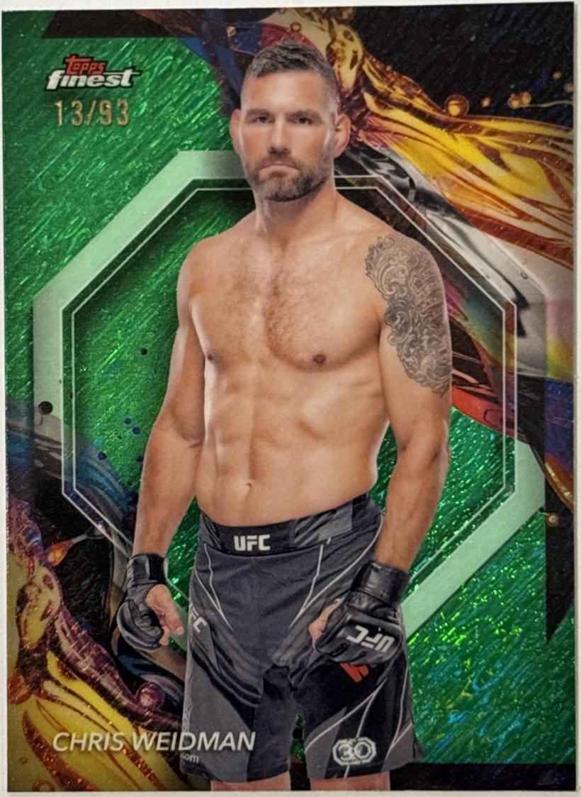 Chris Weidman 2024 Topps Finest UFC Base Uncommon #139 Green Shimmer Refractor