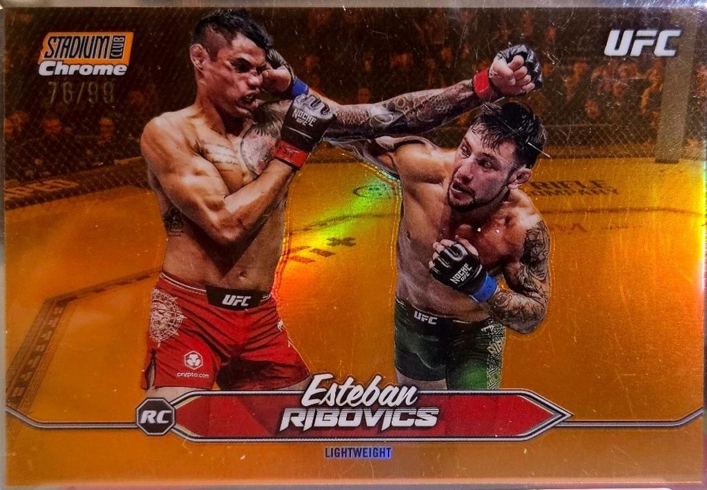 Esteban Ribovics 2025 Topps Stadium Club UFC Base Chrome #C-186 Orange Refractor