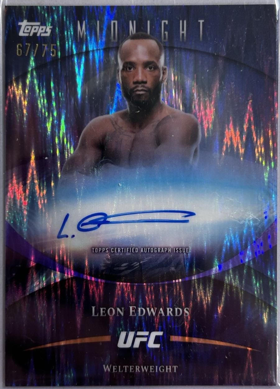 Leon Edwards 2026 Topps Midnight UFC Base Autographs #BAV-LE Dusk