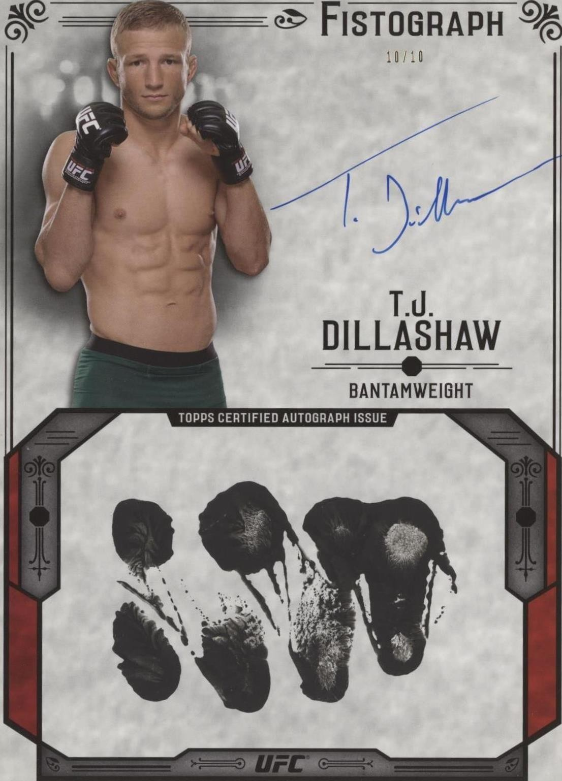 TJ Dillashaw 2015 Topps UFC Knockout Fistograph Boxloader #FBT-TD