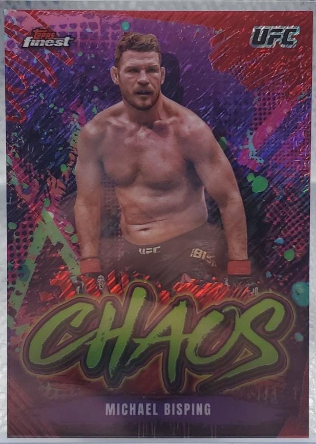 Michael Bisping 2024 Topps Finest UFC Chaos #CHA-20 Red Shimmer Refractor