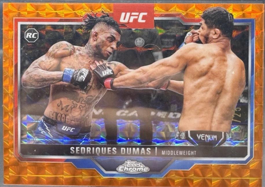 Sedriques Dumas 2025 Topps Chrome UFC Base #6 Orange Geometric Refractor
