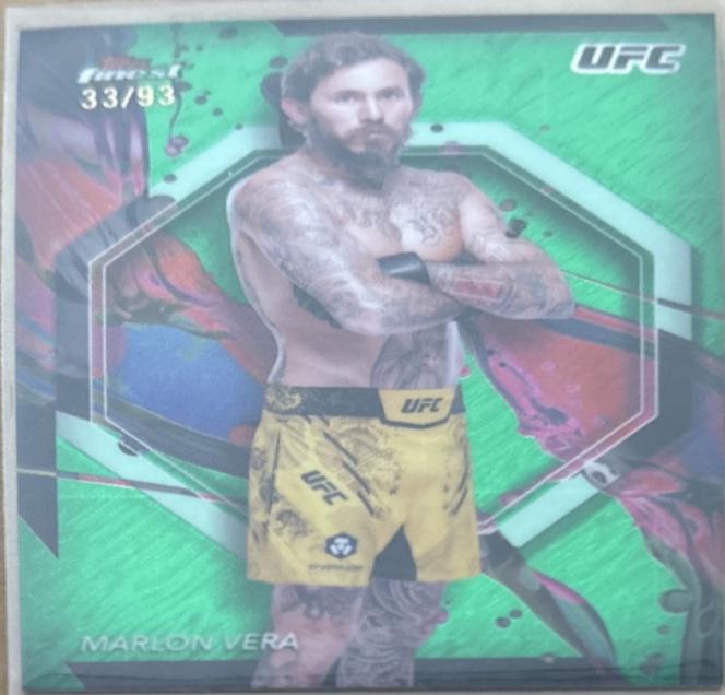 Marlon Vera 2024 Topps Finest UFC Base Common #80 Green Shimmer Refractor