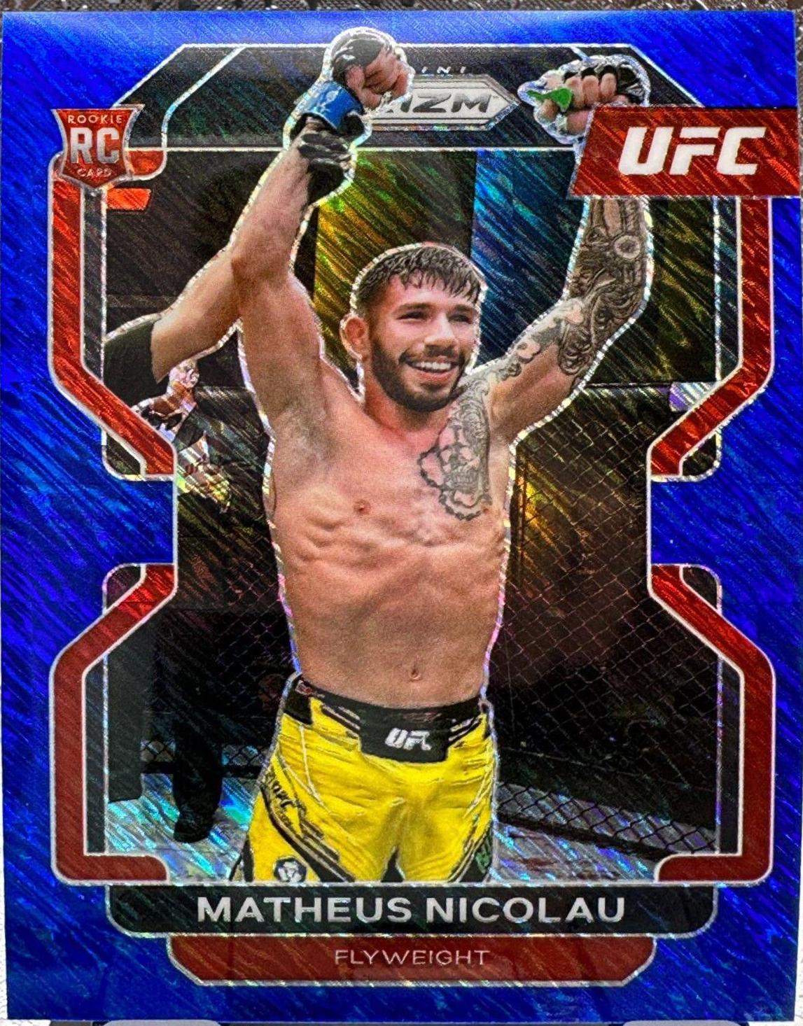 Matheus Nicolau 2022 Panini Prizm UFC Base #168 Blue Shimmer