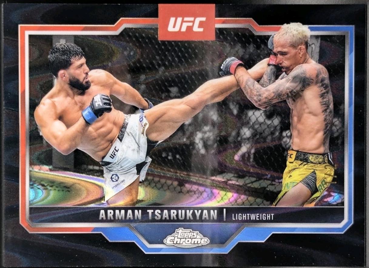 Arman Tsarukyan 2025 Topps Chrome UFC Base #94 Black Geometric Refractor