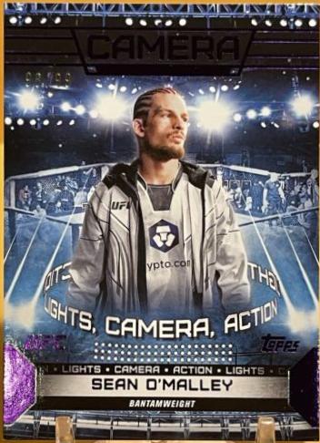 Sean O'Malley 2024 Topps Knockout UFC Action (Lights, Camera, Action) #ACT-19 Purple