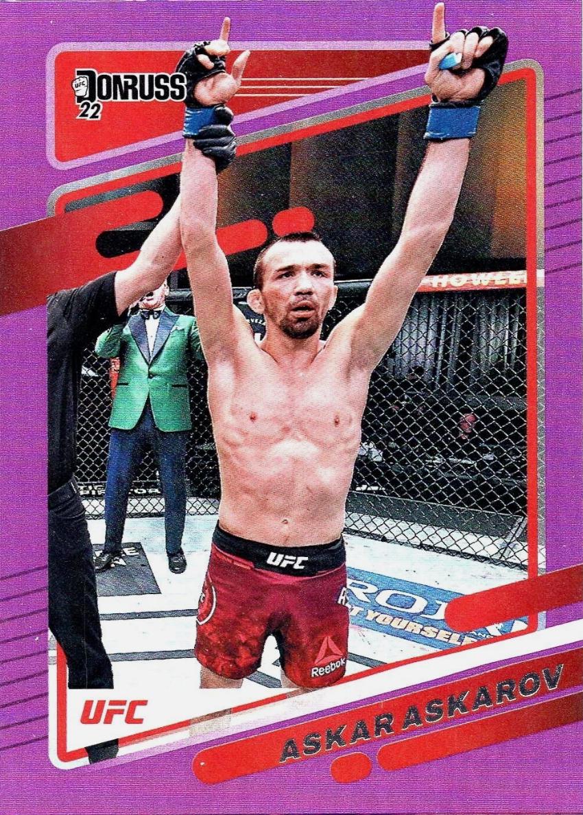 Askar Askarov 2022 Panini Donruss UFC Base #93 Purple Flood