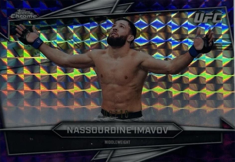 Nassourdine Imavov 2026 Topps Chrome UFC Base #131 Purple Geometric Refractor
