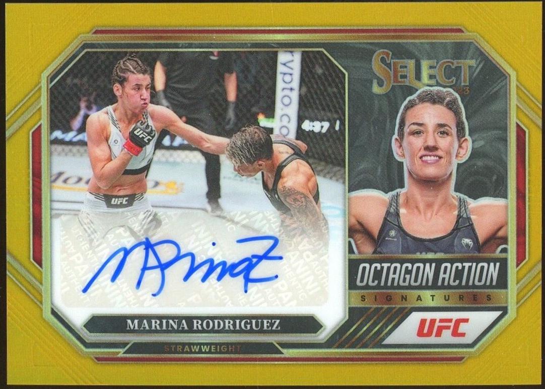 Marina Rodriguez 2023 Panini Select UFC Octagon Action Signatures #22 Gold
