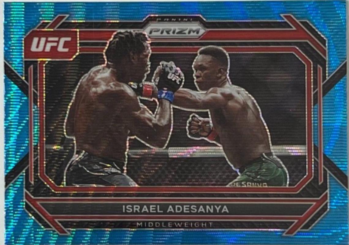 Israel Adesanya 2023 Panini Prizm UFC Base #82 Blue Wave