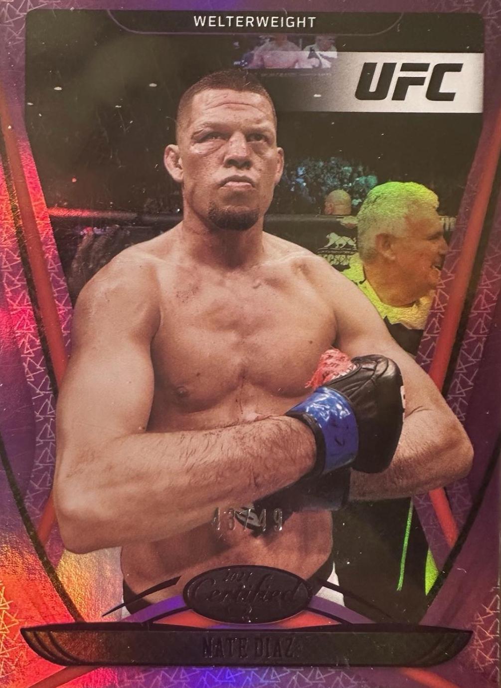 Nate Diaz 2021 Panini Chronicles UFC Base Certified #134 Purple