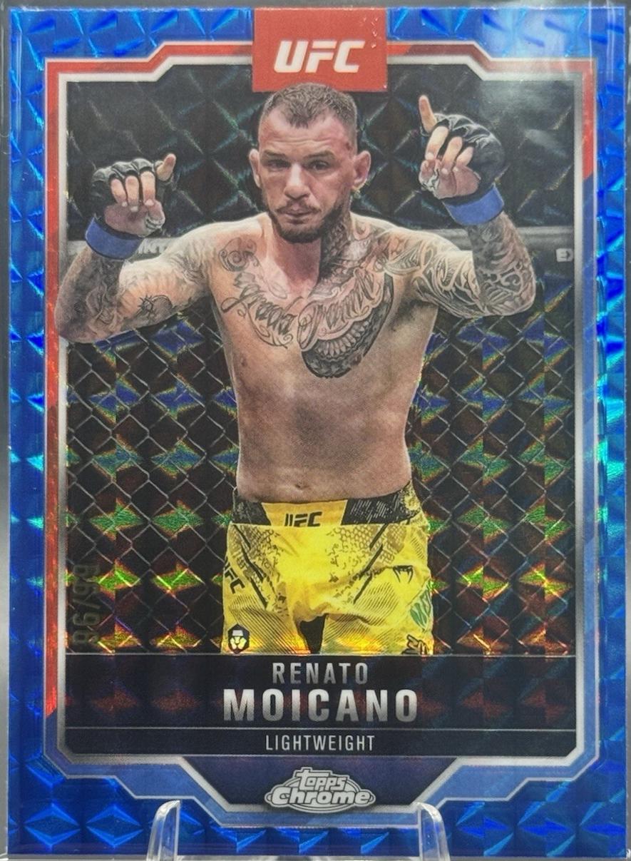 Renato Moicano 2025 Topps Chrome UFC Base #174 Blue Geometric Refractor