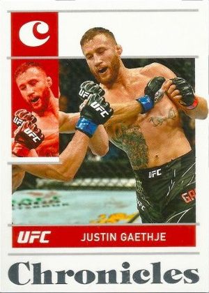 Justin Gaethje 2022 Panini Chronicles UFC Base Chronicles #47 Platinum