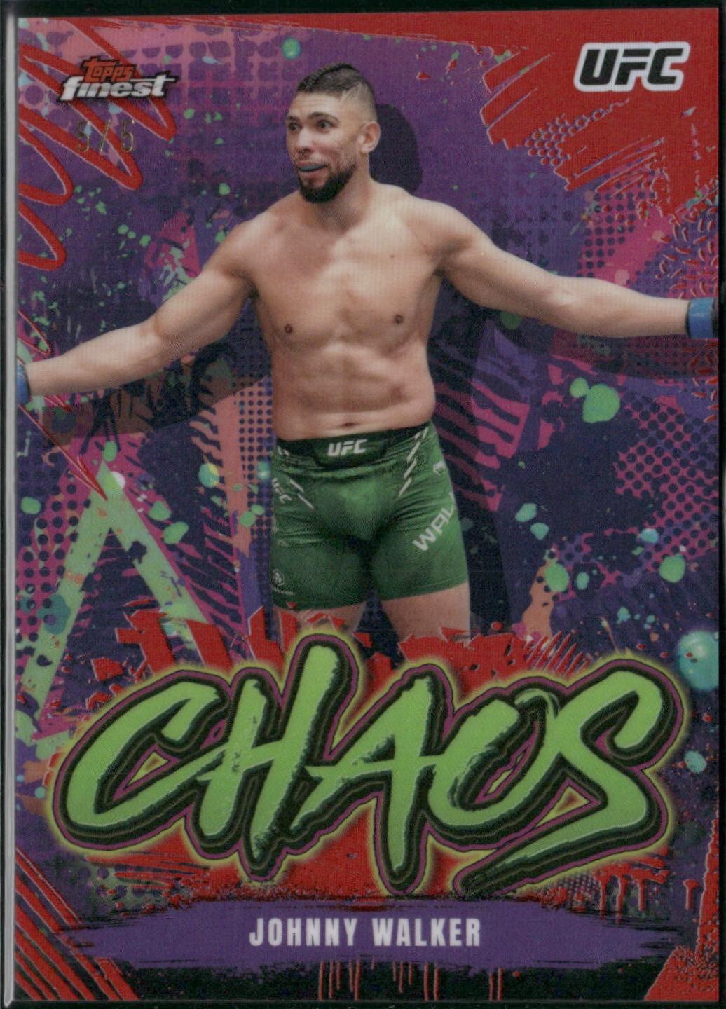 Johnny Walker 2024 Topps Finest UFC Chaos #CHA-23 Red Refractor