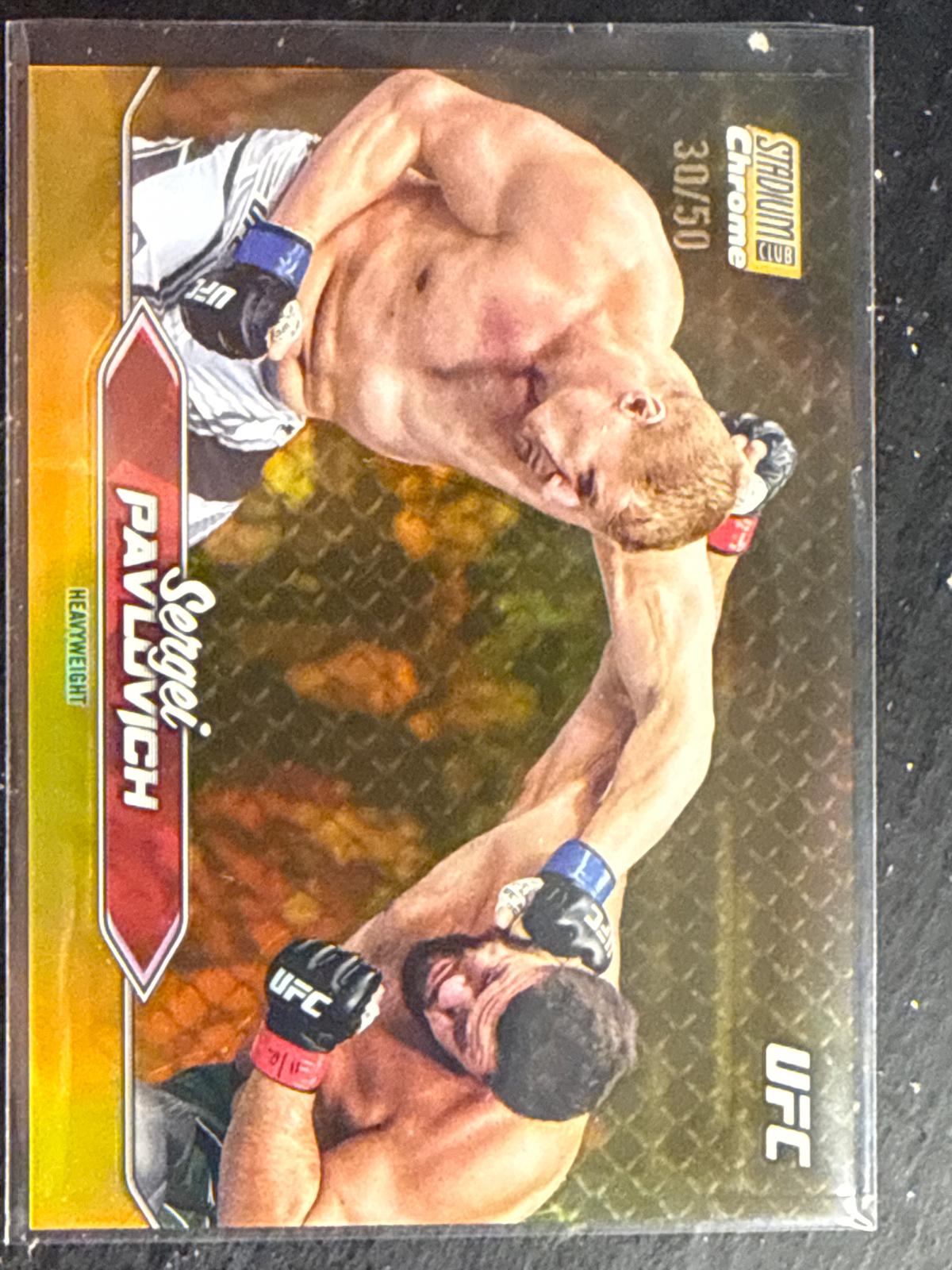 Sergei Pavlovich 2025 Topps Stadium Club UFC Base Chrome #C-143 Gold Refractor