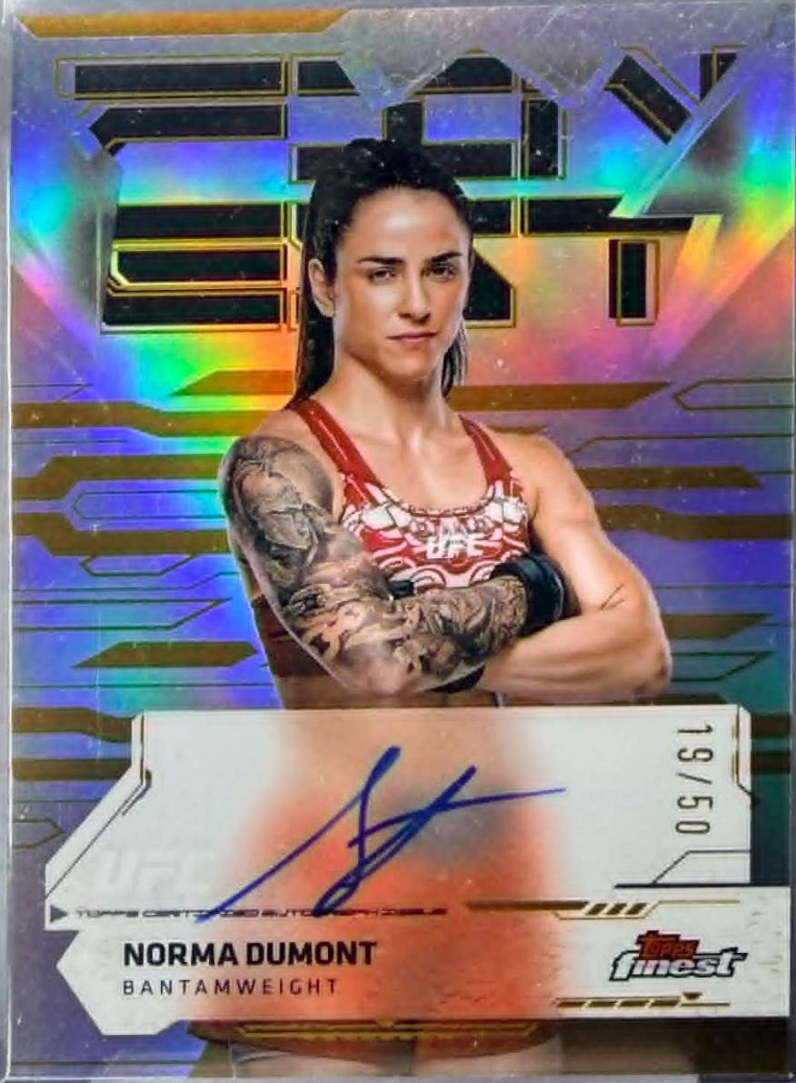Norma Dumont 2025 Topps Finest UFC Finest Autographs #FA-NT Gold Refractor