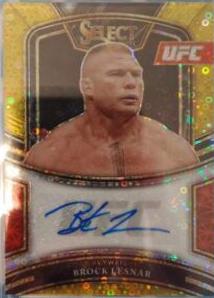 Brock Lesnar 2021 Panini Select UFC Signatures #17 Gold Disco Prizms