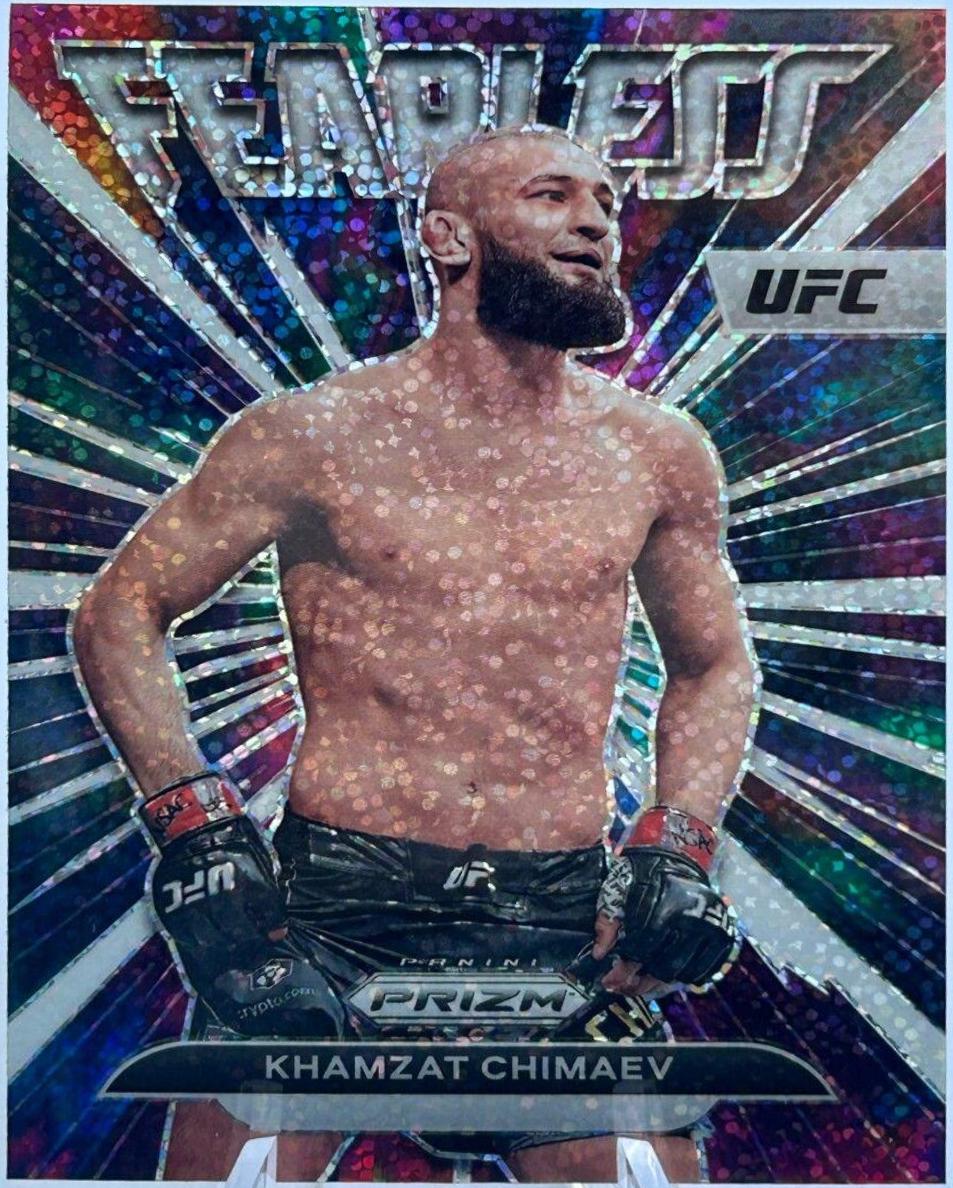 Khamzat Chimaev 2023 Panini Prizm UFC Fearless #5 White Sparkle