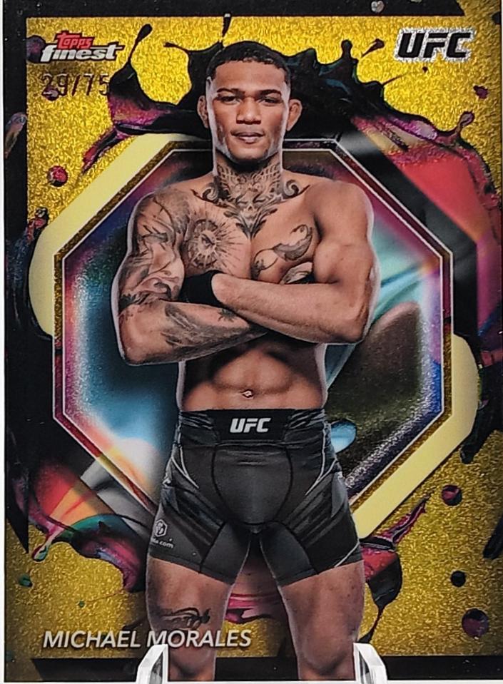 Michael Morales 2024 Topps Finest UFC Base Rare #236 Yellow Glitter Refractor