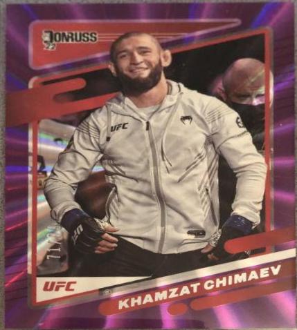 Khamzat Chimaev 2022 Panini Donruss UFC Base #14 Purple Laser