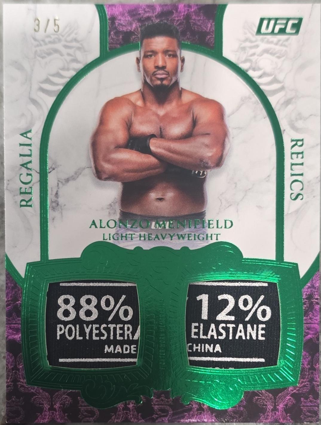 Alonzo Menifield 2025 Topps Royalty UFC Regalia Relics #RR-AM Green