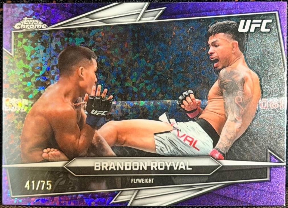Brandon Royval 2026 Topps Chrome UFC Base #54 Purple Ray Wave Refractor