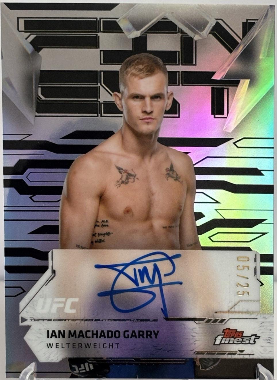 Ian Machado Garry 2025 Topps Finest UFC Finest Autographs #FA-IG Black Refractor