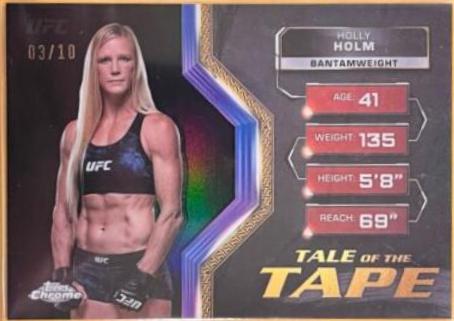 Holly Holm 2024 Topps Chrome UFC Tale of the Tape #TFT-30 Black Refractor