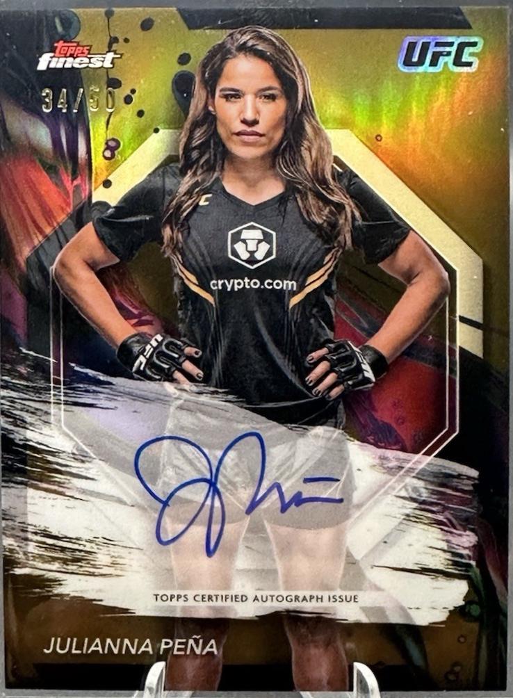 Julianna Peña 2024 Topps Finest UFC Finest Autographs #FA-JPA Red Refractor
