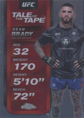 Sean Brady 2025 Topps Chrome UFC Tale of the Tape #TTT-18 Superfractor