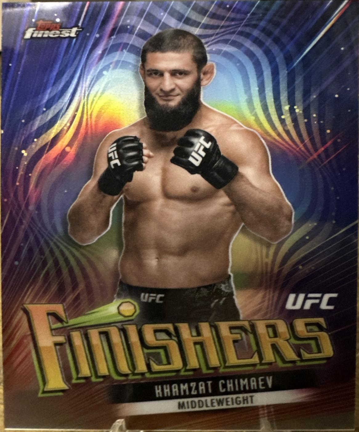 Khamzat Chimaev 2024 Topps Finest UFC Finishers #FIN-2 Refractor