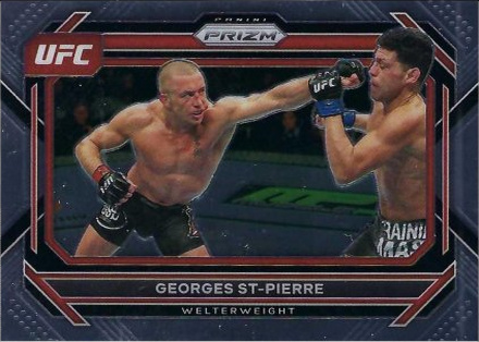 Georges St-Pierre 2023 Panini Prizm UFC Base #32 Gold Shimmer