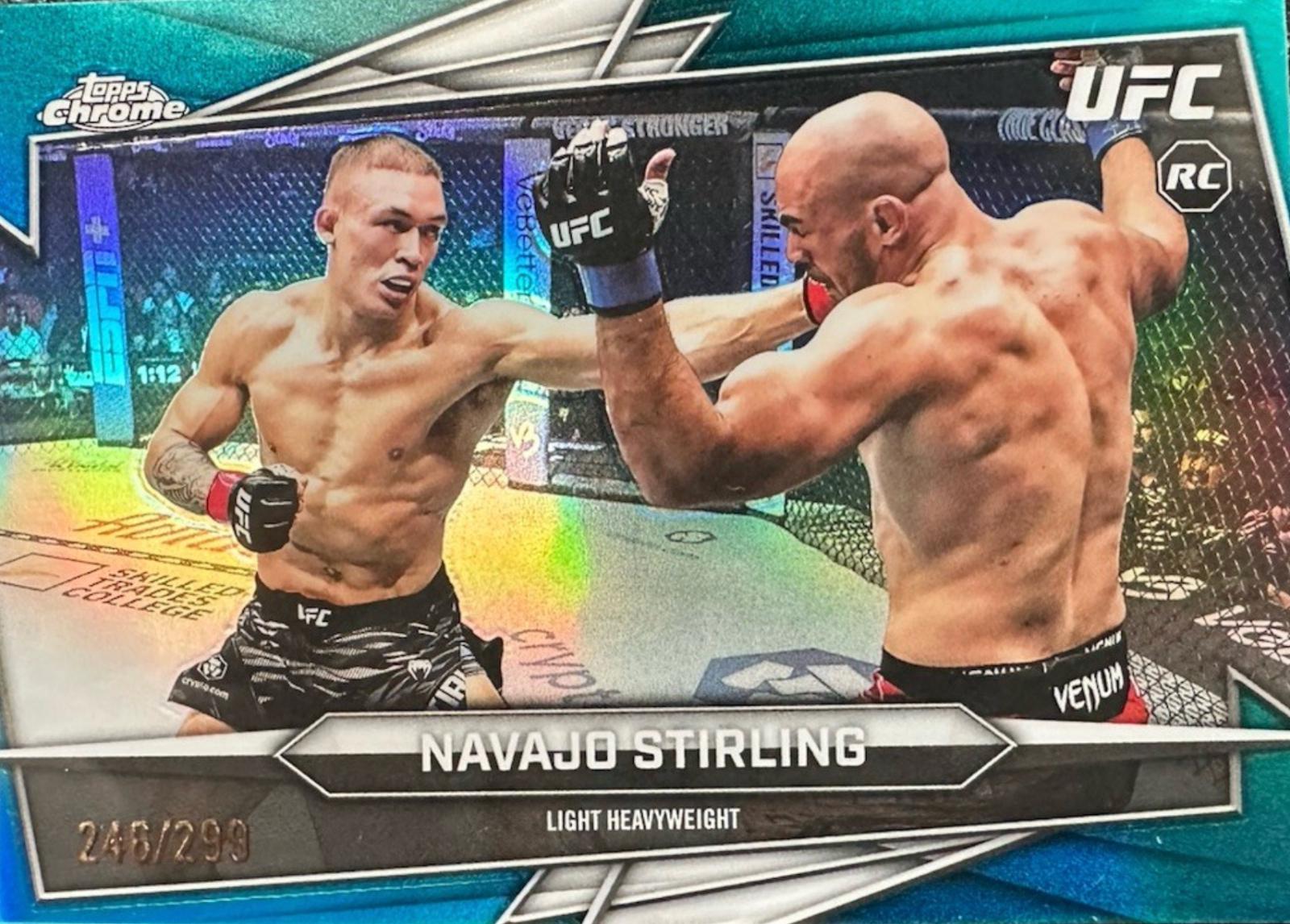 Navajo Stirling 2026 Topps Chrome UFC Base #154 Aqua Refractor