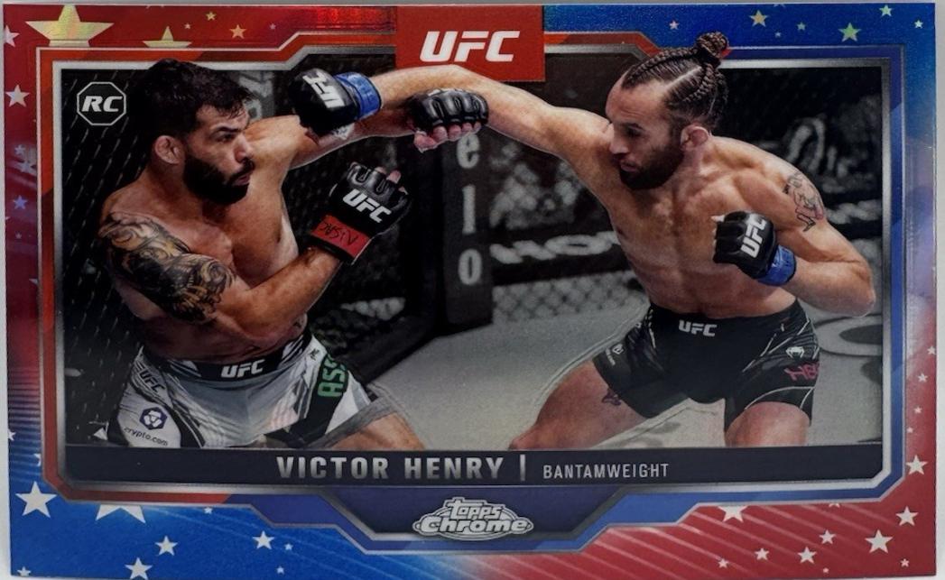 Victor Henry 2025 Topps Chrome UFC Base #59 Red & Blue Refractor