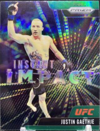 Justin Gaethje 2021 Panini Prizm UFC Instant Impact #15 Green