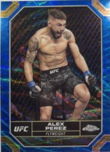 Alex Perez 2024 Topps Chrome UFC Base #5 Blue Wave Refractor