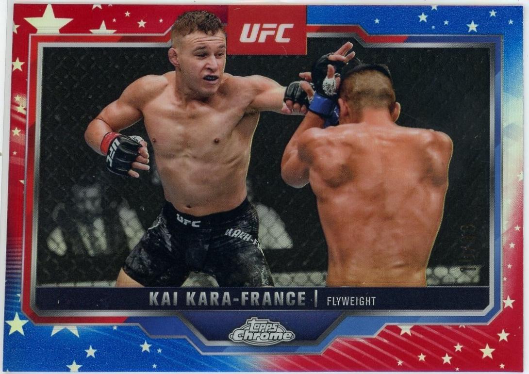Kai Kara-France 2025 Topps Chrome UFC Base #81 Red White Blue Refractor