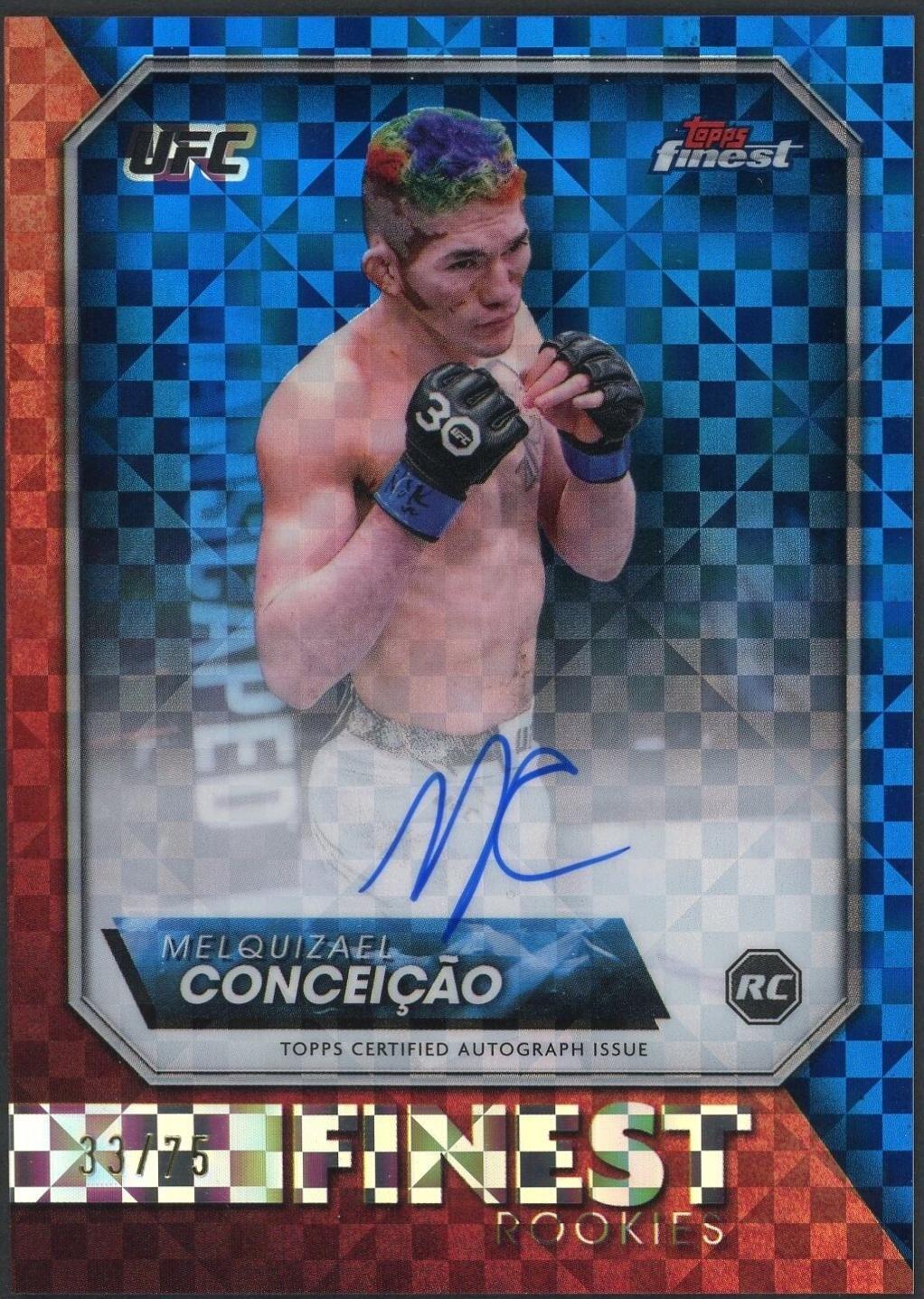 Melquizael Conceição 2024 Topps Finest UFC Rookie Finest Autographs #RFA-MC Blue Checkerboard Refractor