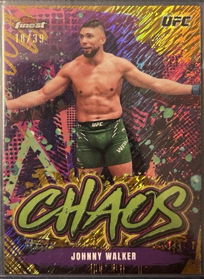 Johnny Walker 2024 Topps Finest UFC Chaos #CHA-23 Gold Shimmer Refractor