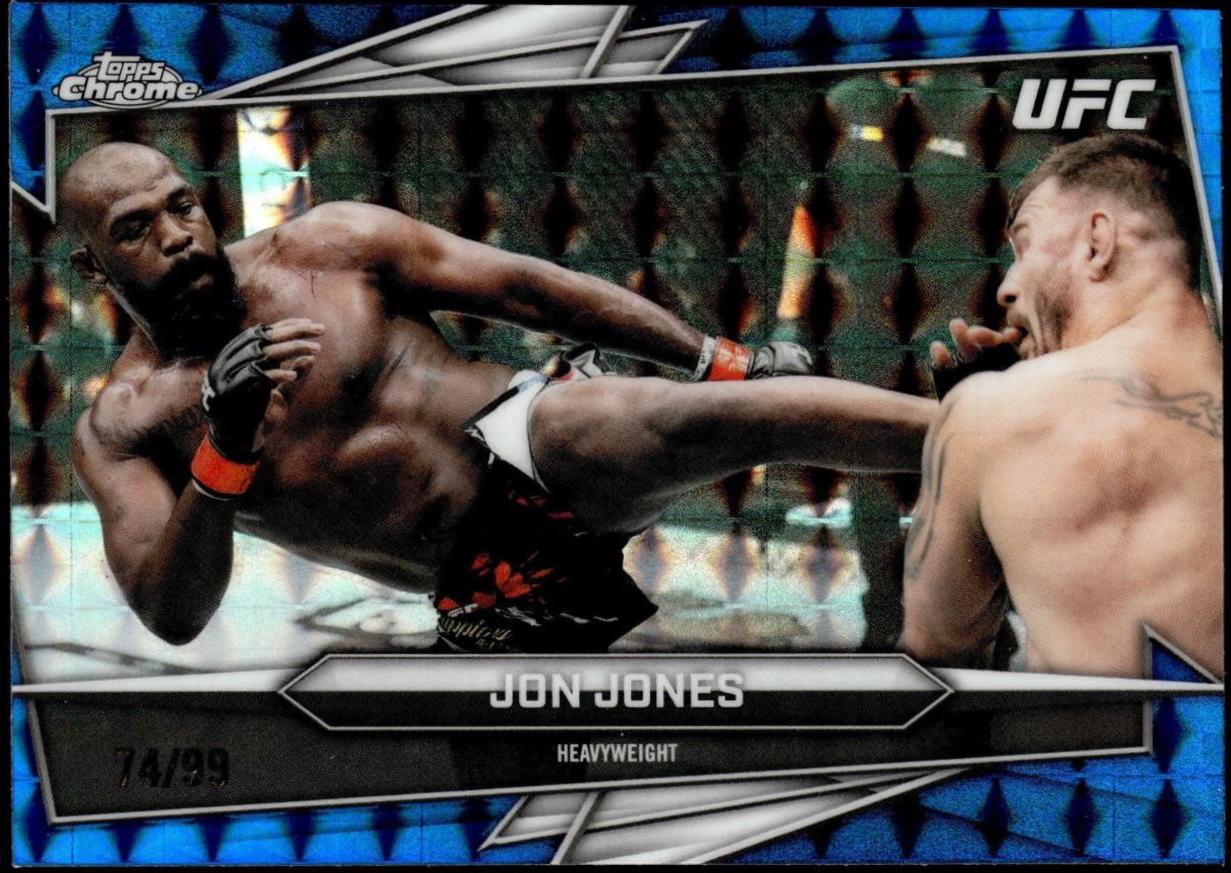 Jon Jones 2026 Topps Chrome UFC Base #36 Blue Geometric Refractor