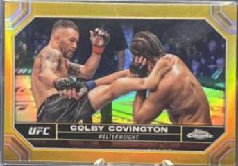 Colby Covington 2024 Topps Chrome UFC Base #48 Gold Refractor